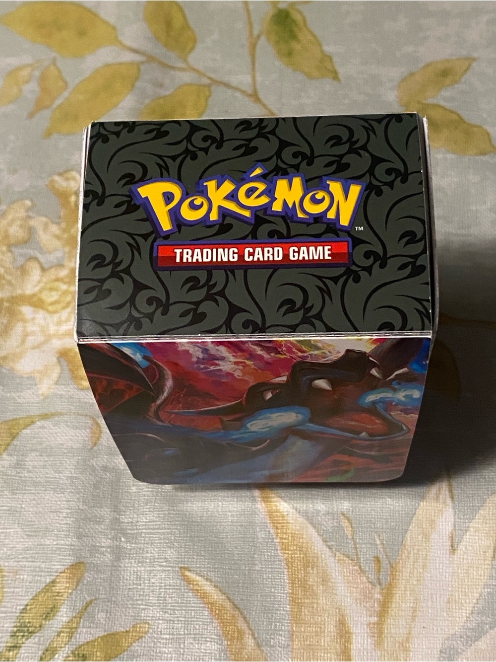 Pokemon Deck Box with Black Swirl Top and Colorful Artwork